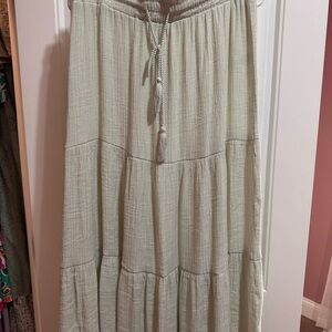 Elegant Sage Green Maxi Skirt